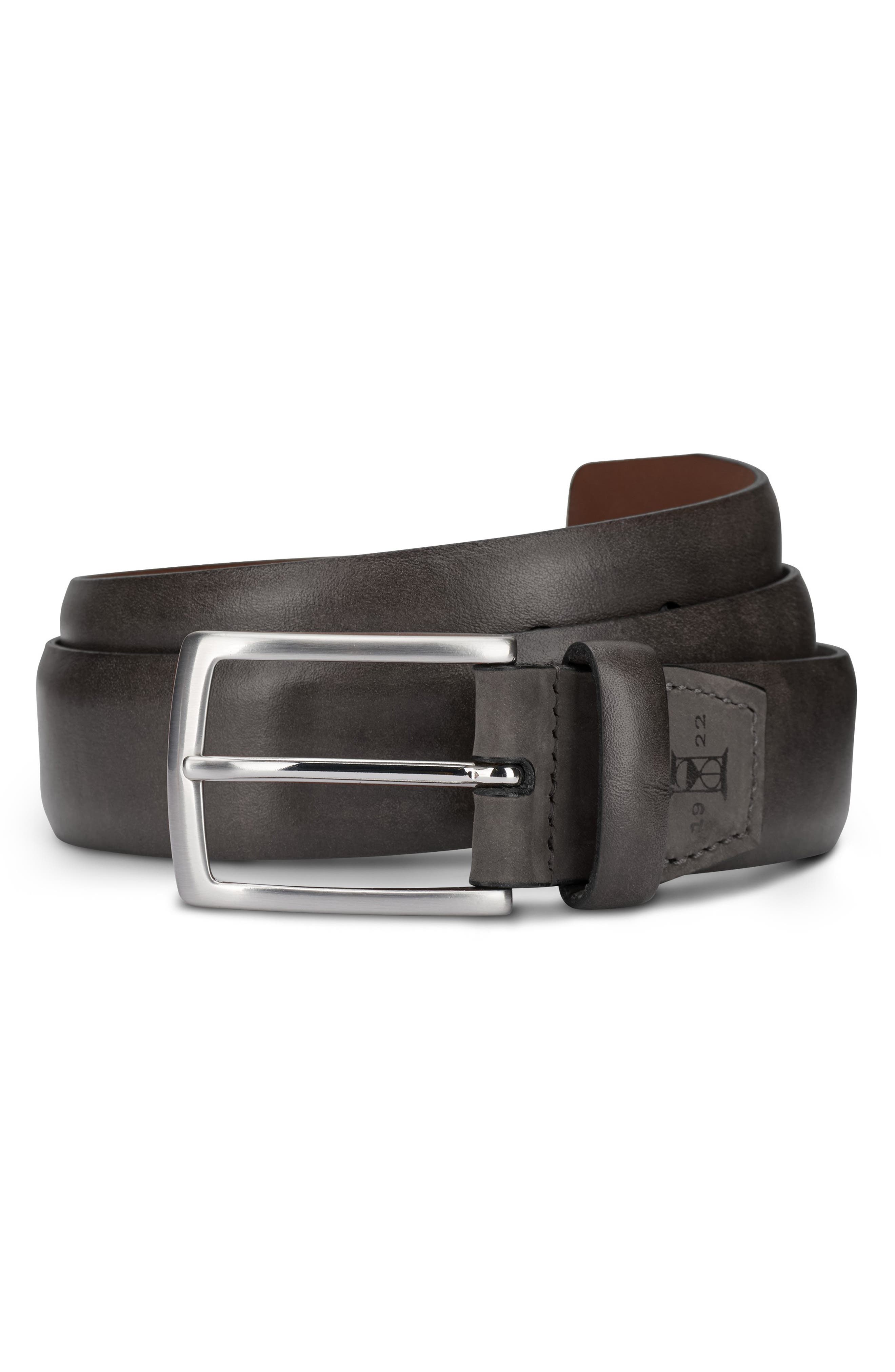 48/" NEW MENS GREY LEATHER BELT STYLE 5401 SIZE 32/"